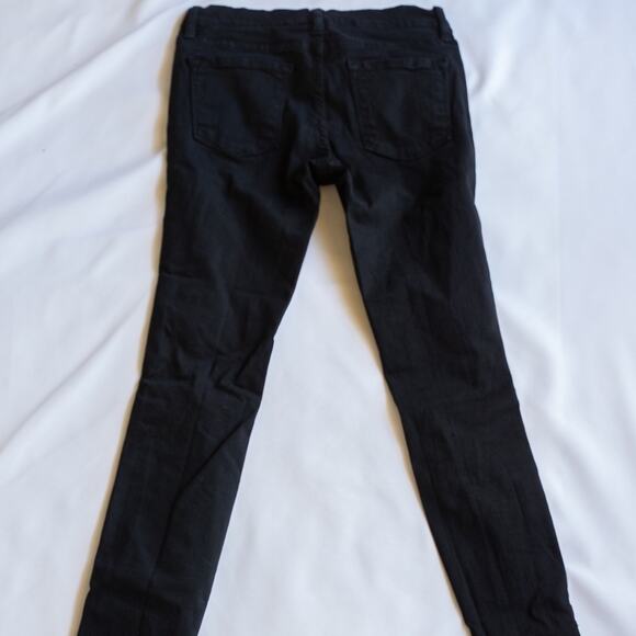 Frame Le Skinny De Jeanne Noir Black Distressed Skinny Jeans 25 - Picture 3 of 11